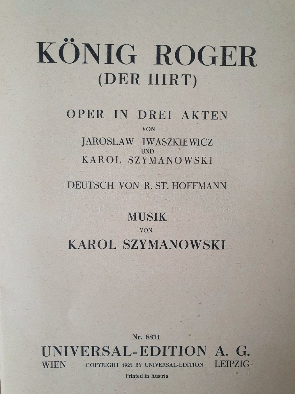 Libri: Karol Szymanowski - König Roger – Usato da Bern venduto da Llu 2