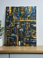 Abstraktes Acrylgemälde „Rhythmus der Linien“ 60x80cm