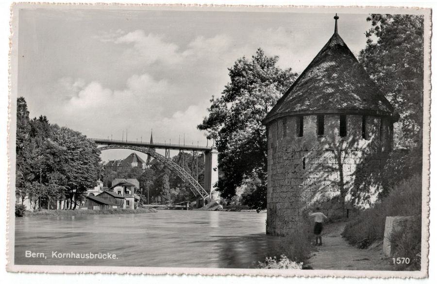 Cartoline postali: Bern, Kornhausbrücke, datiert 1946 – Usato da Frauenfeld venduto da POML