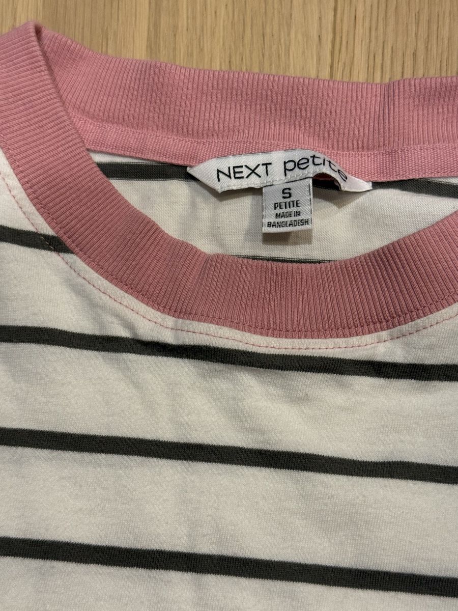 Top: Langarmshirt, gestreift, Grösse S, grün/rose – Usato da Zürich venduto da afterglow27 1