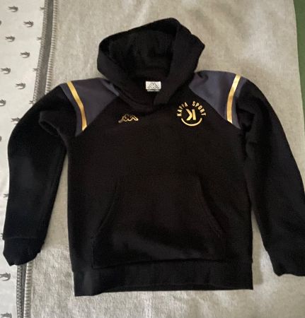 Kappa Kinder-Hoodie, Schwarz/Gold, Gr. 140, neu!