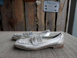 ZOE echt Leder Loafer silber Gr. 40 - 425203