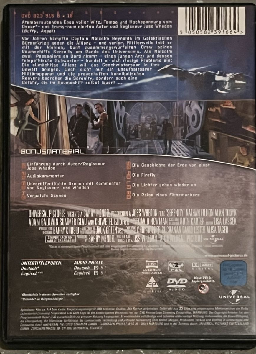 Tutti i DVDs: Serenity DVD – Usato da Bern venduto da hispano74 1