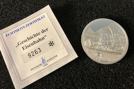 Spanisch-Brötli-Bahn Medaille, Neusilber, 1998, Top Zustand