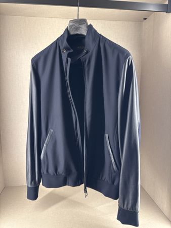 Loro Piana Zip JacketLeather+Gift of Kings Wool M blue