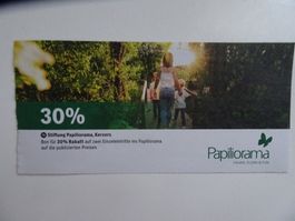Papiliorama Kerzers 30% Rabatt Bon für 2 Eintritte
