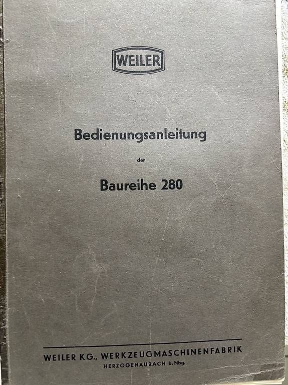 Tutte le macchine: Orginal Weiler drehbank 280 Anleitung  – Usato da Seedorf venduto da Zurfluh01