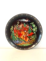 Palekh Palech Porzellan Wandteller „Ruslan & Ljudmila“ 1988