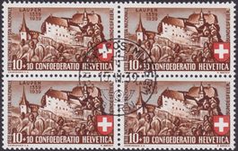 1939, Pro Patria, B2, Viererblock ERSTTAG von BERN, Kat:75.-