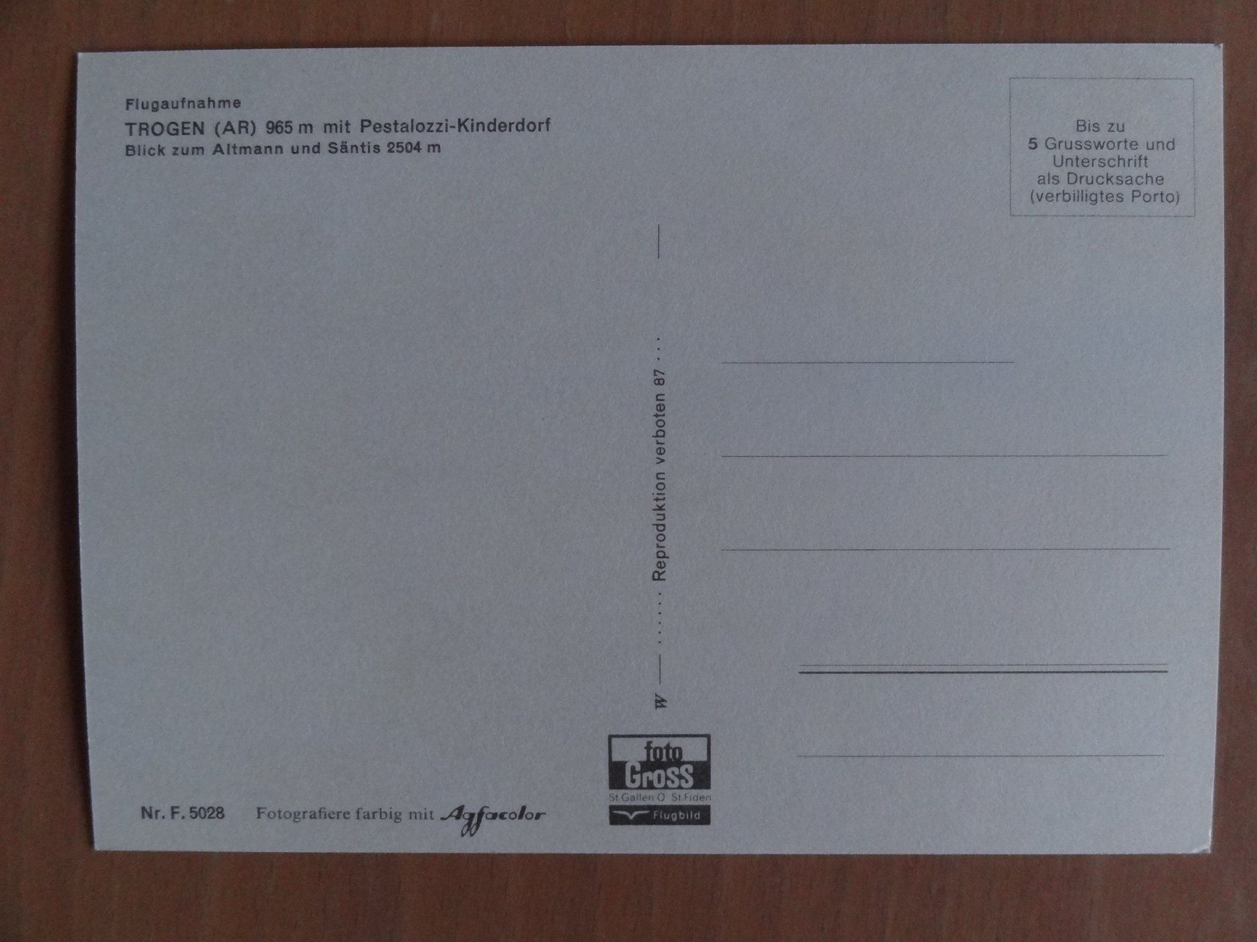 Cartoline postali: Trogen - Flugaufnahme – Usato da St Léonard venduto da Riglin 1