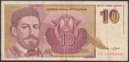 Jugoslawien 10 Novih Dinara 1994