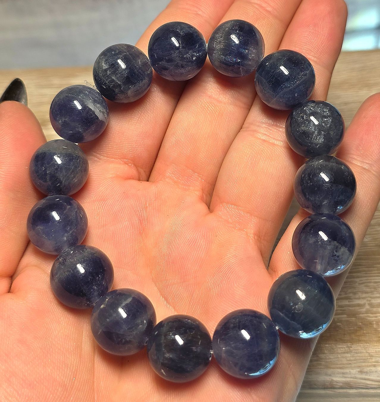 Minerali & Pietre curative: Blauer Fluorit Armband E 15.3mm – Nuovo e nell'imballaggio originale da Matzingen venduto da Shay_Crystalz