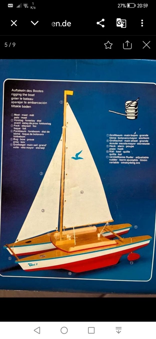Kit di modellismo & Modellini statici: Modellsegelschiff Katamaran – Usato da Luzern venduto da Ruth412 7