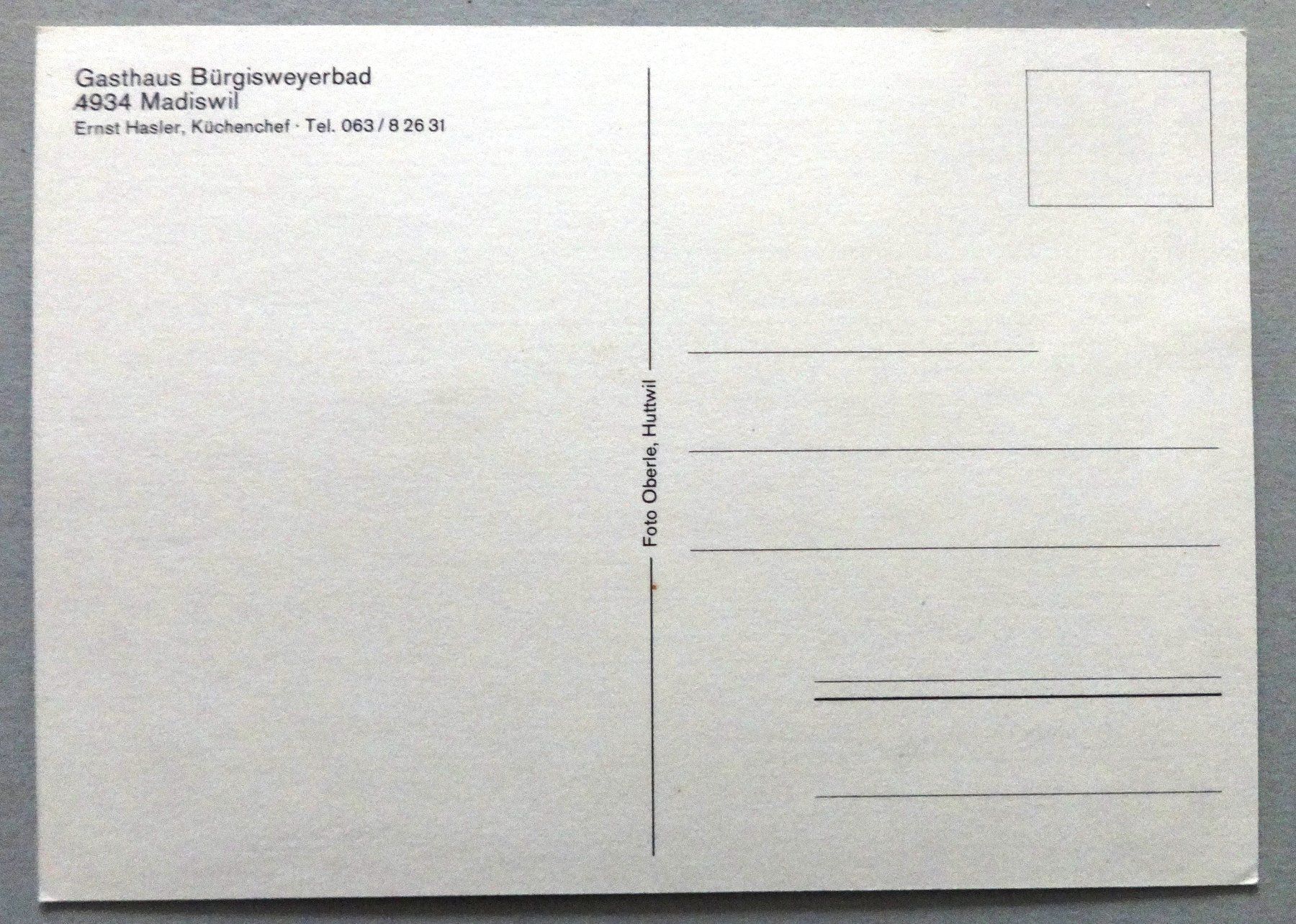 Cartoline postali: Gasthaus Bürgisweyerbad, Madiswil – Usato da Fétigny venduto da Billy2miny 1