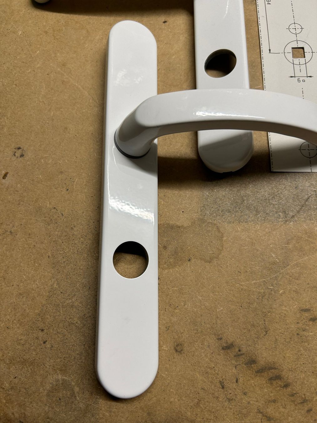 Porte: Stoss-Griff - Haustürgarnitur Chrom oder weiss. Auch in WIR – Nuovo (secondo la descrizione) da hägendorf venduto da hsh4614 1