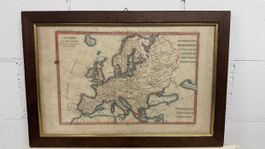 Alte Europakarte gerahmt Grösse 46x31cm guter Zustand