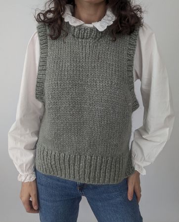 Strickweste Damen Mint grob gestrickt, M 