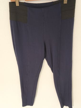 Esmara Damen Leggings Gr 52/54 Dunkelblau mit Raffung 