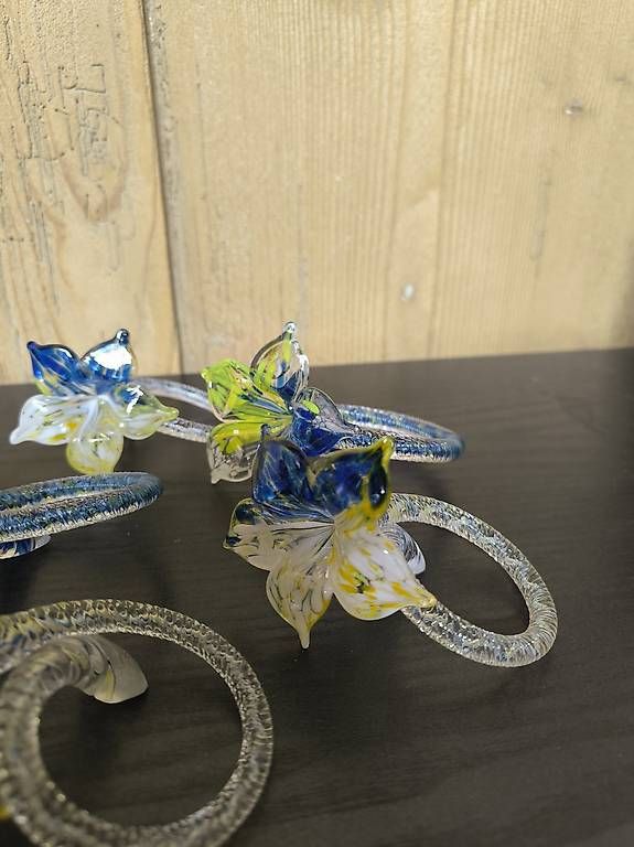 Altro in Decorazioni & Accessori: 5er Set Glas Serviettenringe, Blumenmuster - Neuwertig – Usato da Ennenda venduto da safarisource 4