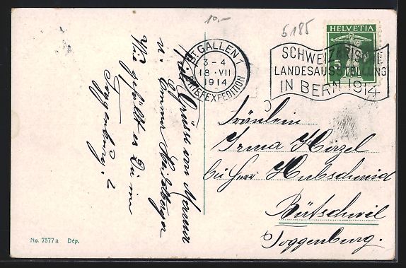 Cartoline postali: St. Gallen, Sitterbrücke, Brücke der T – Usato da Berlin venduto da bartko-reher 1