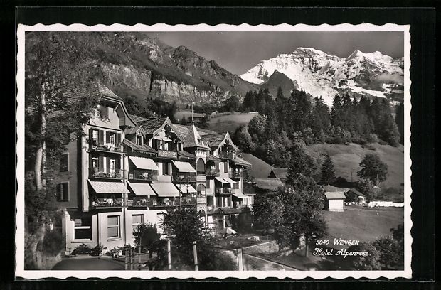 Cartoline postali: AK Wengen, Hotel Alpenrose – Usato da Berlin venduto da bartko-reher