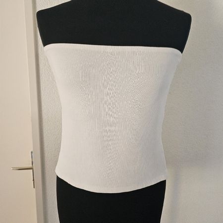 Damen Bandeau Top weiss gerippt gr 48 neu