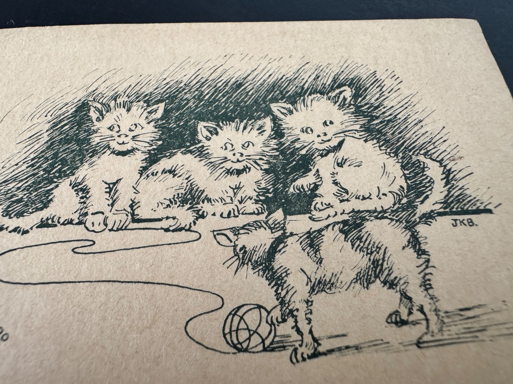 Cartoline postali: Altes Papier-Ephemera mit Katzenmotiv – Usato da Egg b. Zürich venduto da chantilly-lace 2