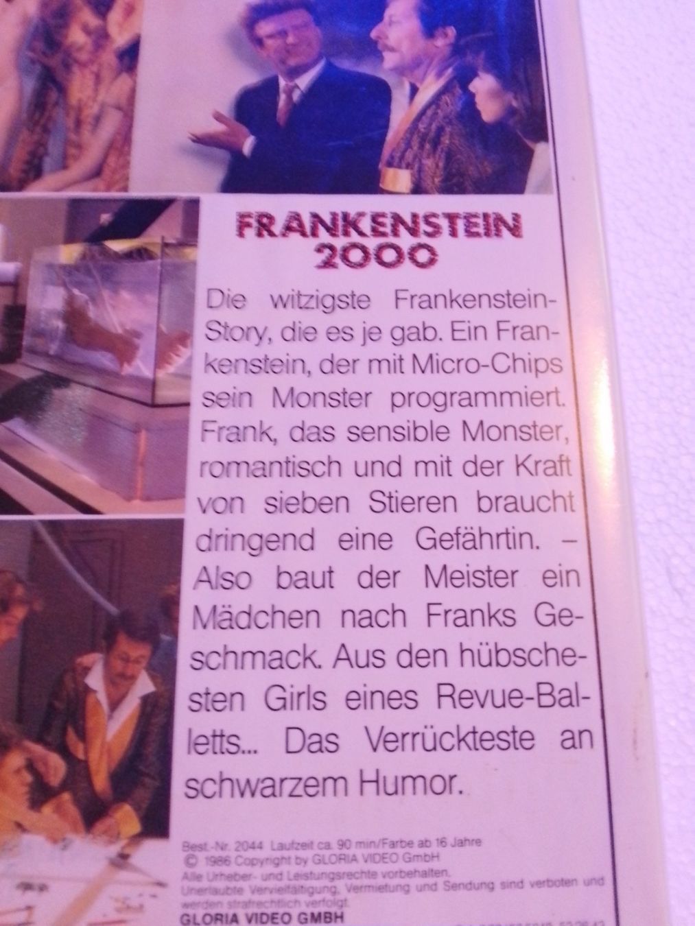 Tutti i VHS: Frankenstein 2000 Gloria Video VHS 2044 – Usato da Remetschwil venduto da Privatflohmi 2