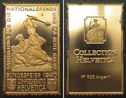 COLLECTION HELVETICA, Pro Patriia, 1940, 5+5 Sempach, Silber