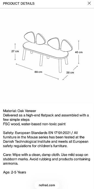 Nofred Mouse bench (Kinderbank) (D'occasion) à Zurich pour CHF 250 ...