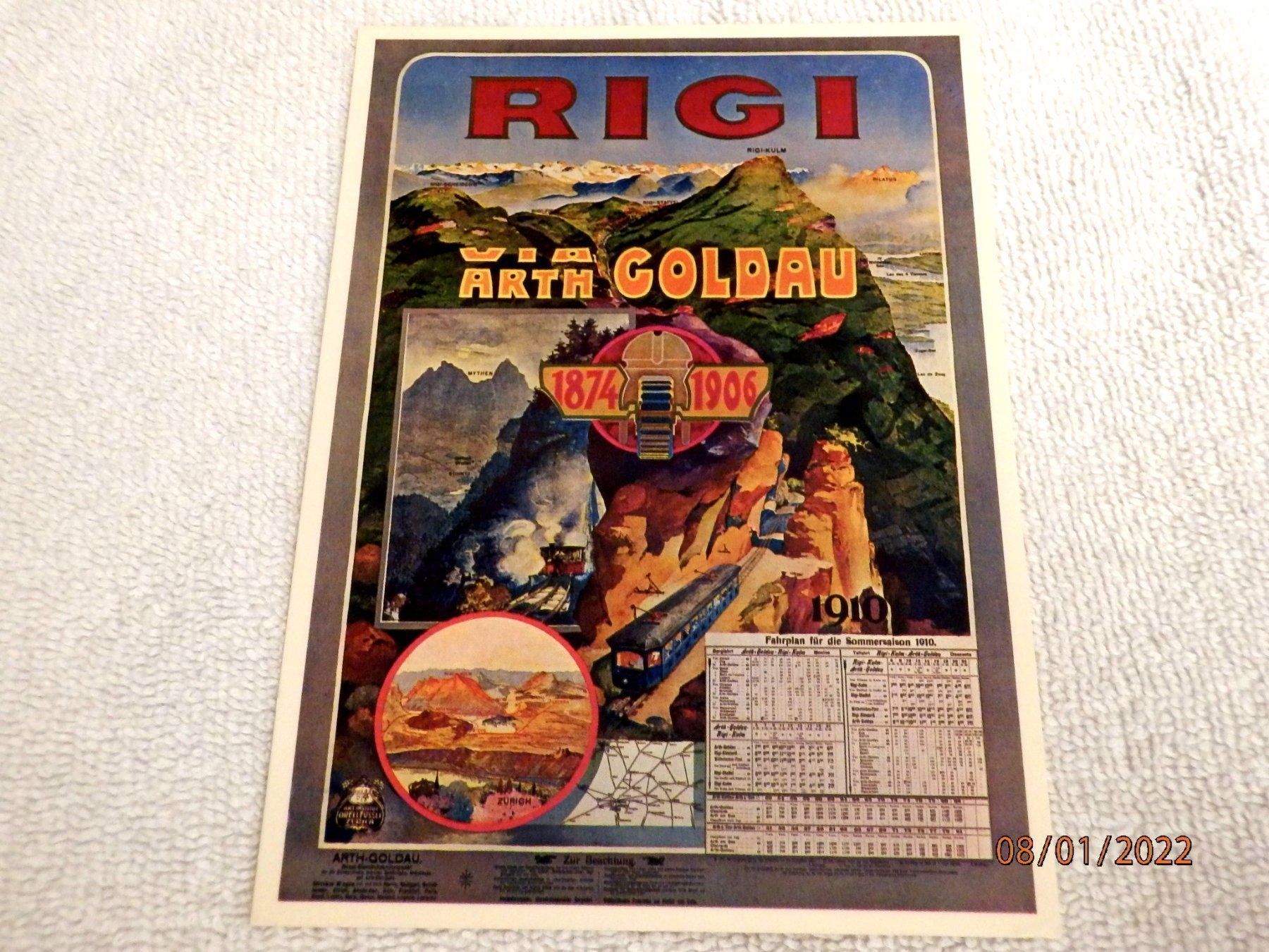 Cartoline postali: Künstlerlitho, Rigi- Arth- Goldau- Bahn – Usato da Ueberstorf venduto da dinbau 4