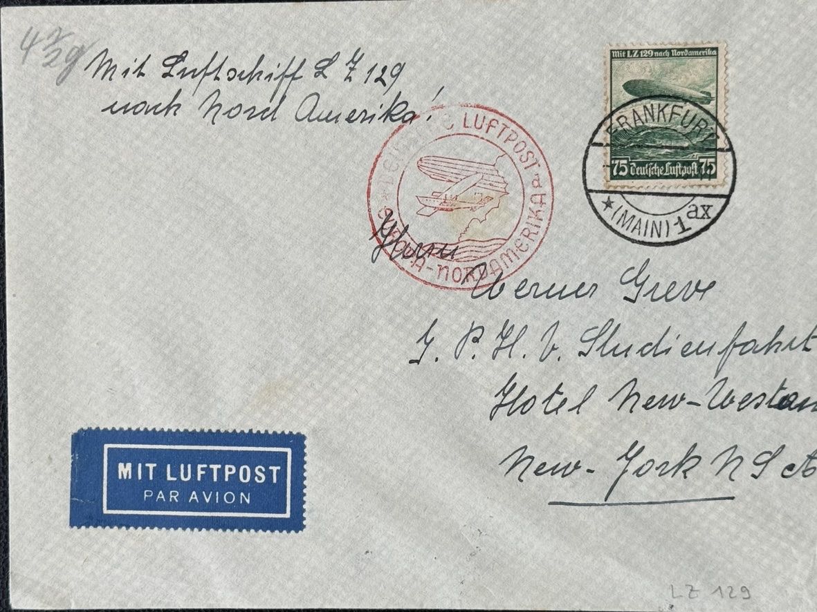 Tutti i francobolli: Zeppelinbrief 1936 LZ 129 Hindenburg – Usato da birsfelden venduto da tim0444