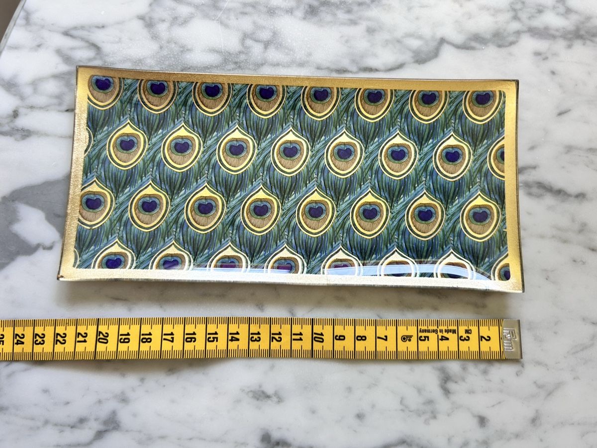 Piatti di portata: Peacock Feather Design Glass Tray – Nuovo (secondo la descrizione) da Biel/Bienne venduto da zit_v5yc 1
