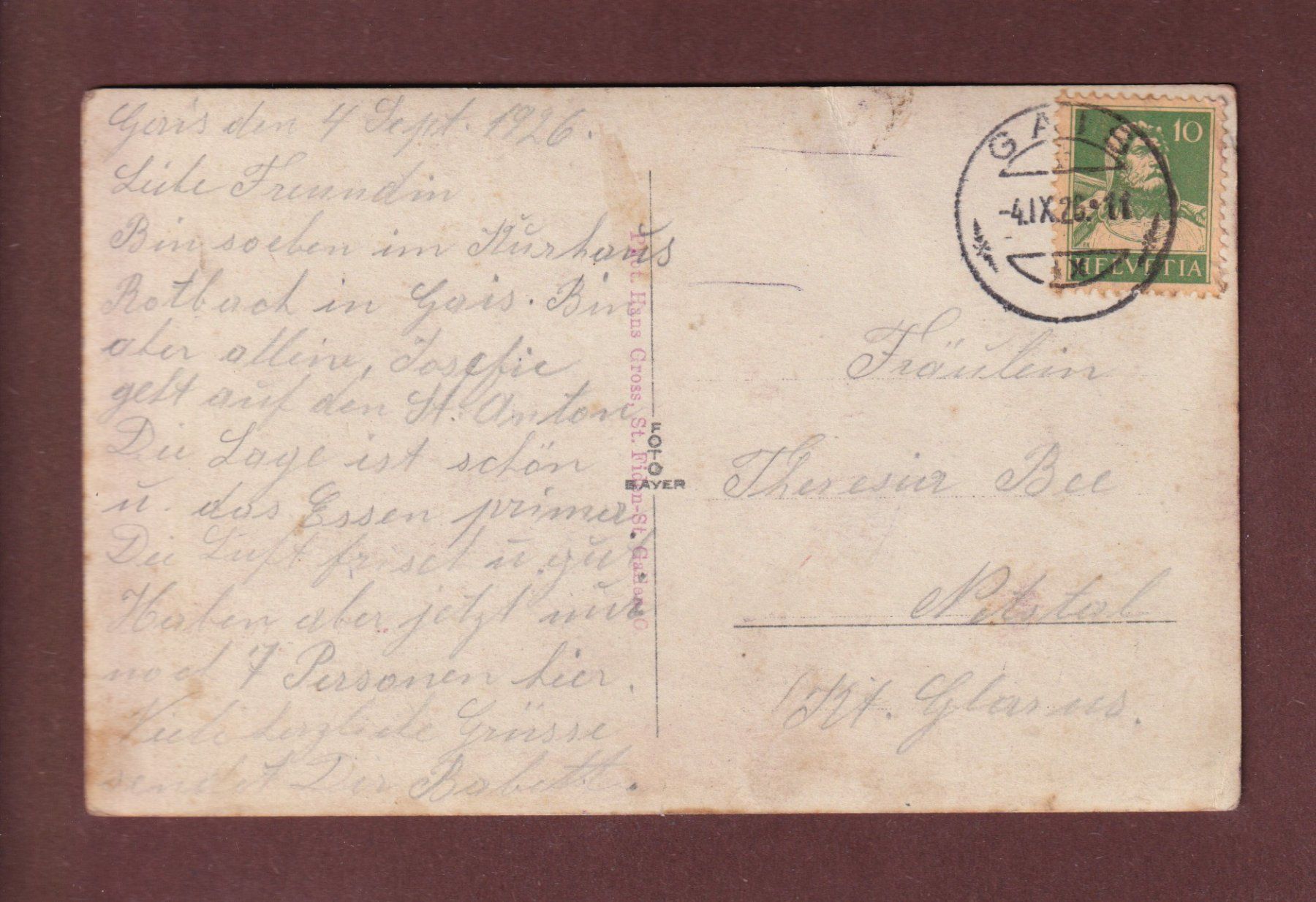 Cartoline postali: GÄBRIS und Säntis - 1926 – Usato da Pully venduto da nicecards-shop 1