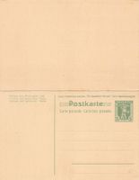 Doppel-Postkarte mit bezahlter Antwort 5 Rp, ungelaufen