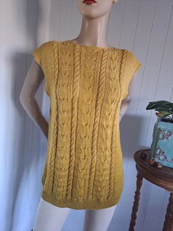 Strickpullunder Vintage Ombrée Pullunder Gilet Weste S M 38