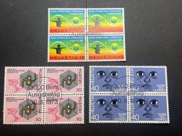 1973 Nr. 545-547 im 4er Block mit ET-Stempel