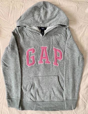 Pull / Sweat à capuche gris GAP LOGO TODDLER GIRL t 8-9 ans