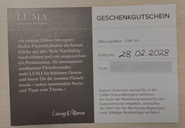 LUMA Geschenkgutschein CHF 50.- gültig bis 28.02.2028