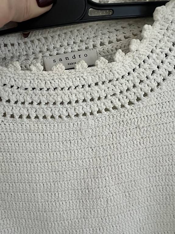 Sandro Maglioni & Felpe: Sandro Paris Häkelpullover  Cremeweiß – Usato da Breganzona venduto da maggy_l 3