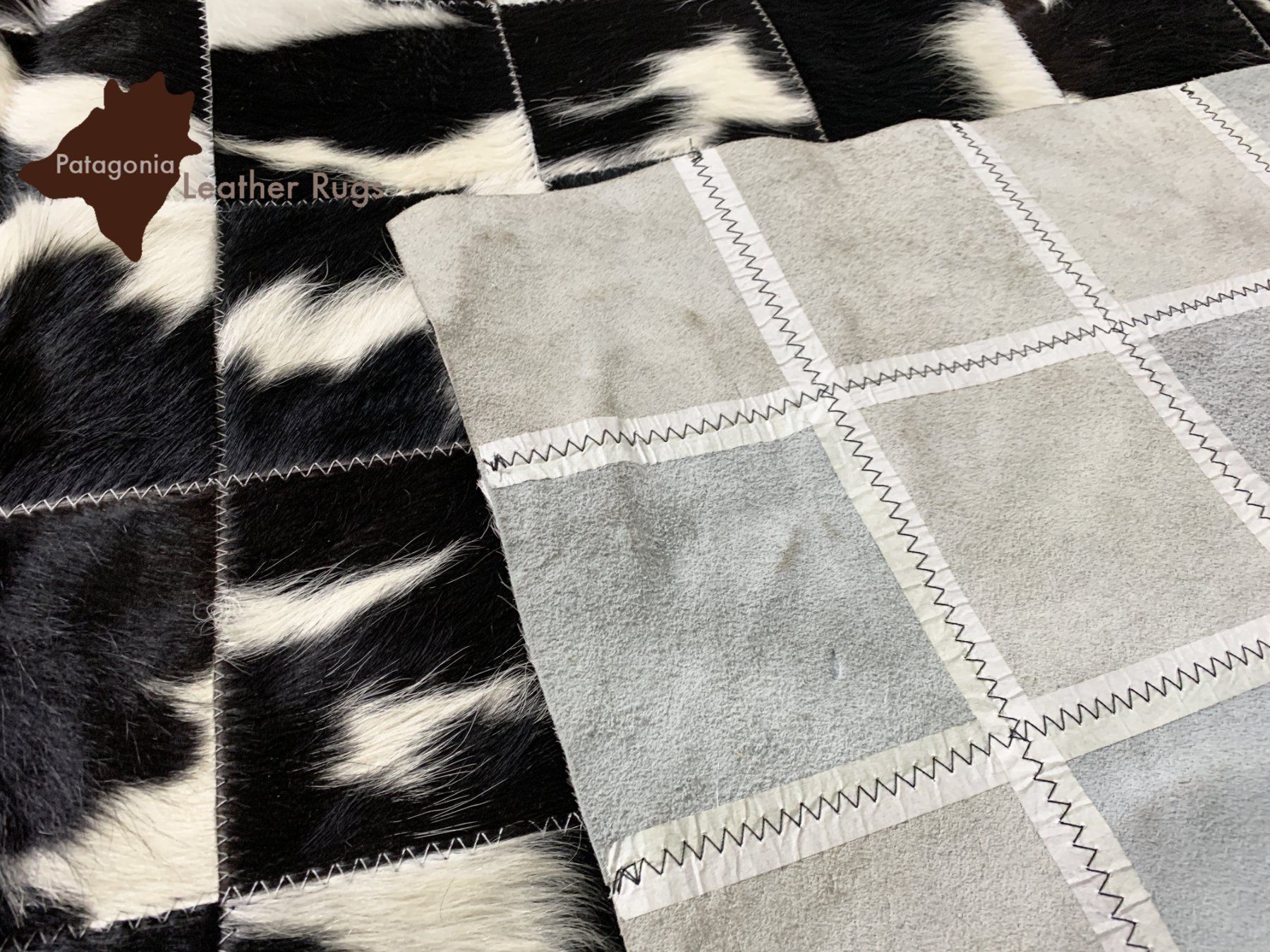 Tappeti: Kuhfell Teppich Patchwork Black/White 180 x 204 cm – Nuovo e nell'imballaggio originale da Arbedo venduto da patagonialeatherrugs 2