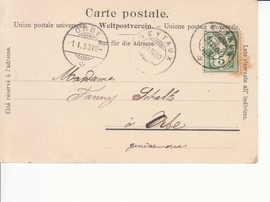 Cartoline postali: Chatelard 1900 – Usato da Bürglen TG venduto da StampGraf 1