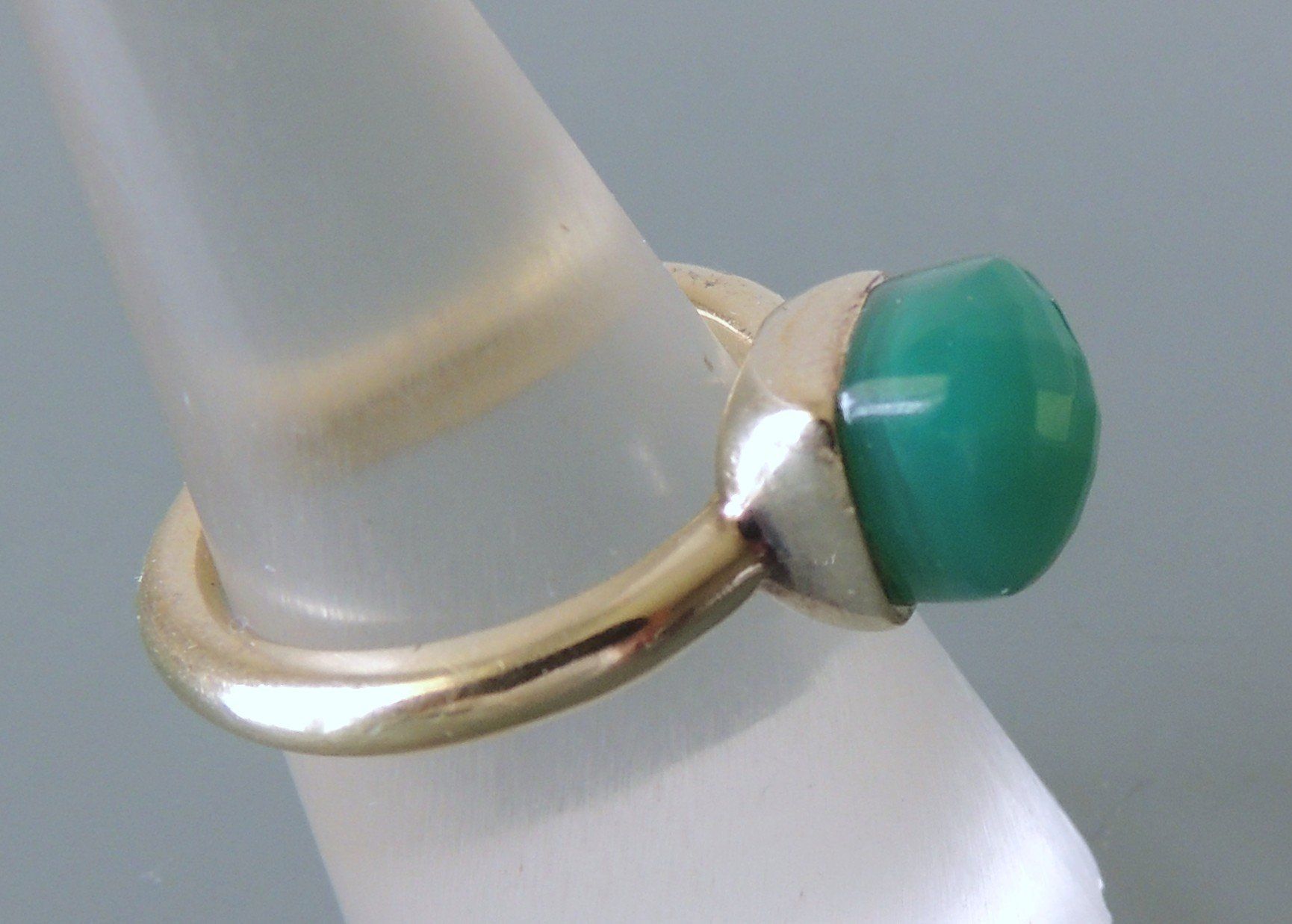 Anelli: Vergoldeter Silber 925 Achat Fingerring Gr. 54 – Usato da Waldenburg venduto da schaller707 1