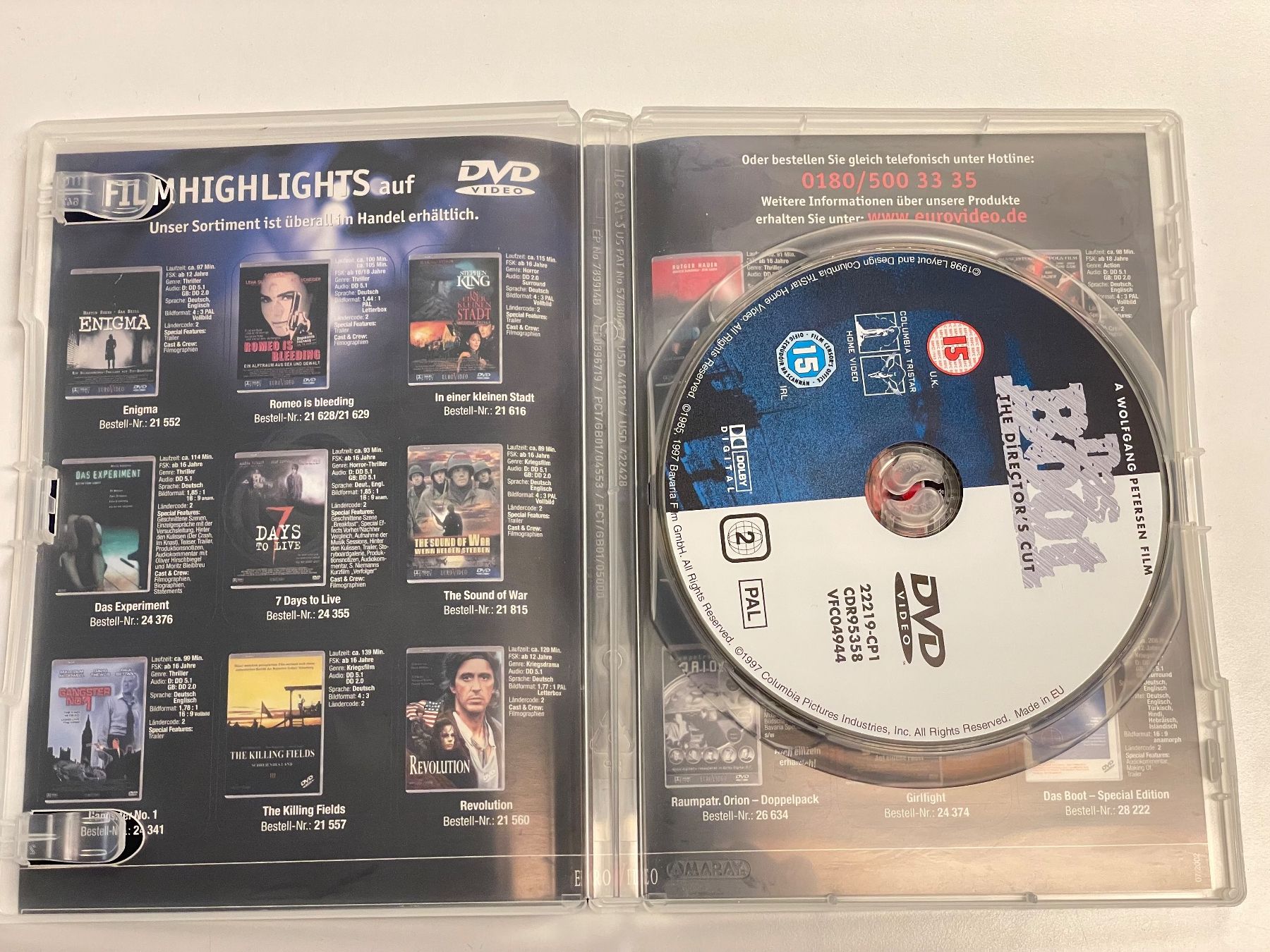 Tous les DVDs: Das Boot -Jürgen Prochnow – D'occasion à Muri b. Bern par AdidasCollector 2