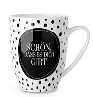 Schöner Kaffeebecher "Schön, dass es dich gibt" schwarz w...