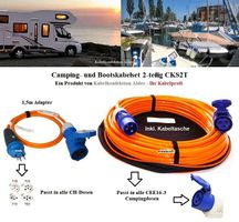 20m Campingkabel Caravan+Bootkabel Set 2-teilig mit T13 IP55