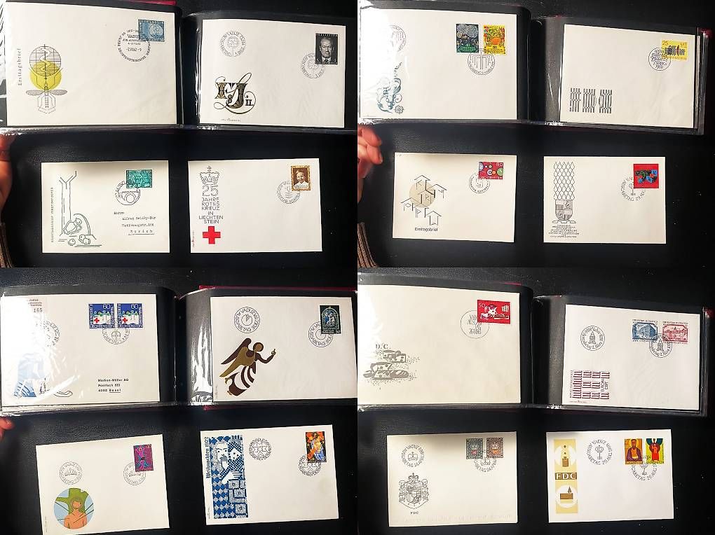 Tutti i francobolli: Ersttagsbriefe FDC Lichtenstein 1961 bis 1989 – Usato da Luzern venduto da VictorHugenay 2
