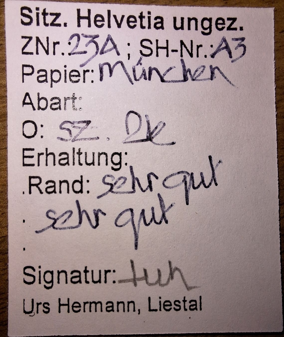 Tutti i francobolli: Strubel 23A3 mit Befund Kat. 110.- – Usato da Balgach venduto da SIMEON27 2