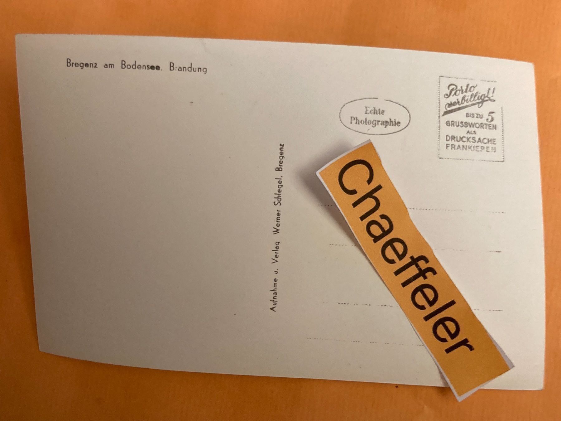 Cartoline postali: Bregenz am Bodensee. Brandung – Usato da Zürich venduto da Chaeffeler 1