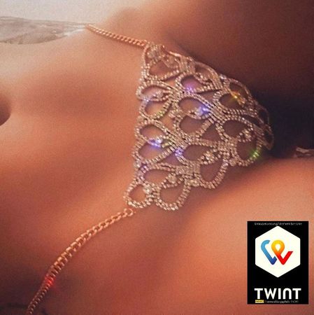 Herz String Schmuck Strasssteine gold